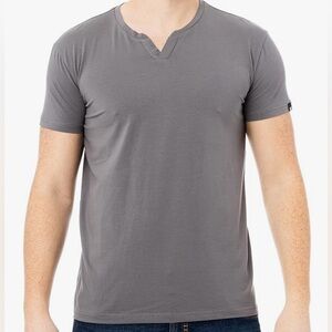 X RAY Men's Soft Stretch Cotton Short Sleeve Slim Fit Slit V-Neck T-Shirt